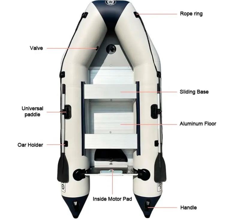 Inflatable Sport Boat With Paddles, Air Pump, And Carry Bag