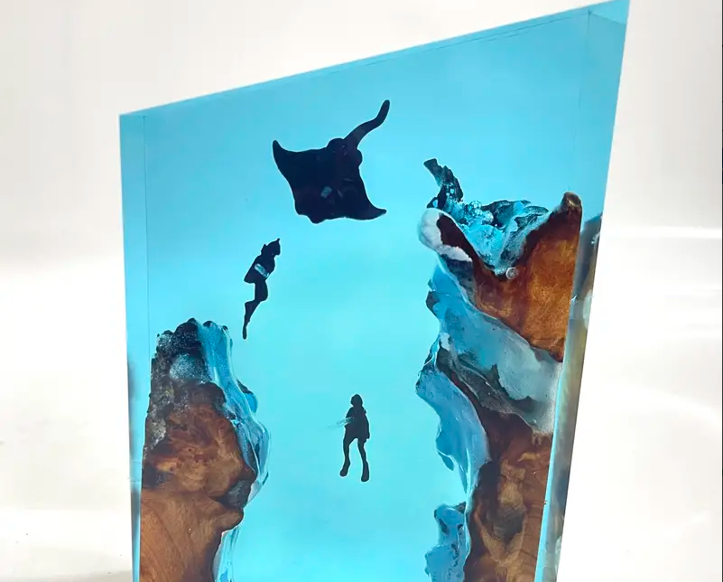 Handmade Batfish Resin Lamp