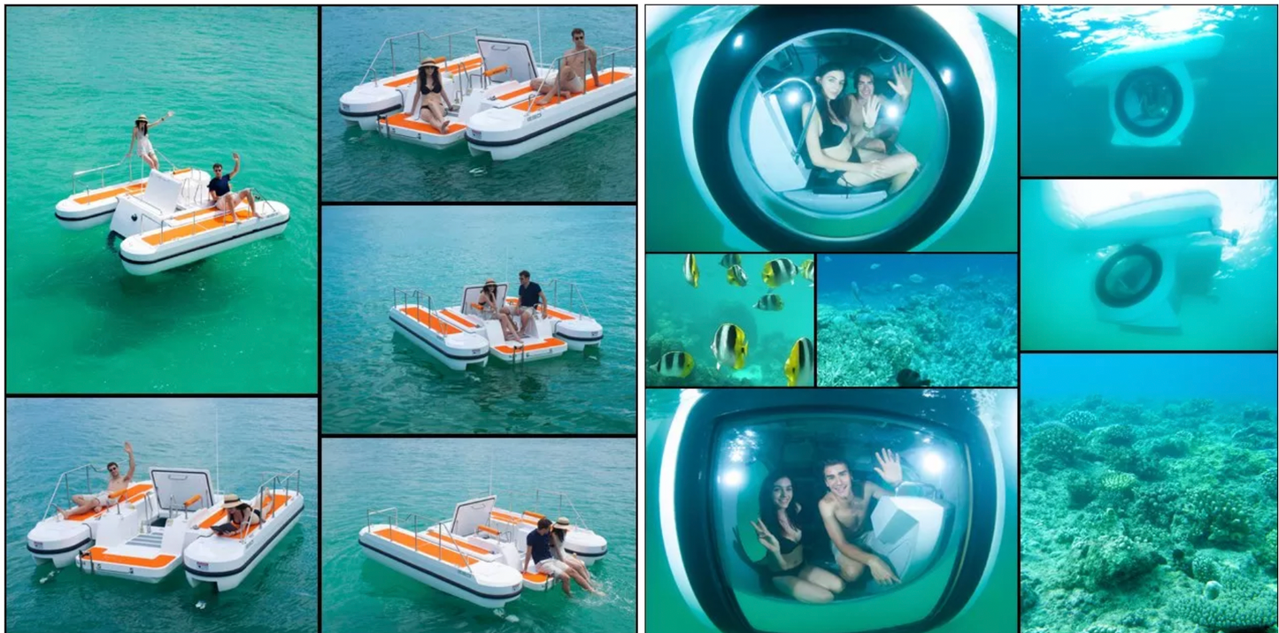 Underwater Viewing Submarine Hybrid Pontoon Boat